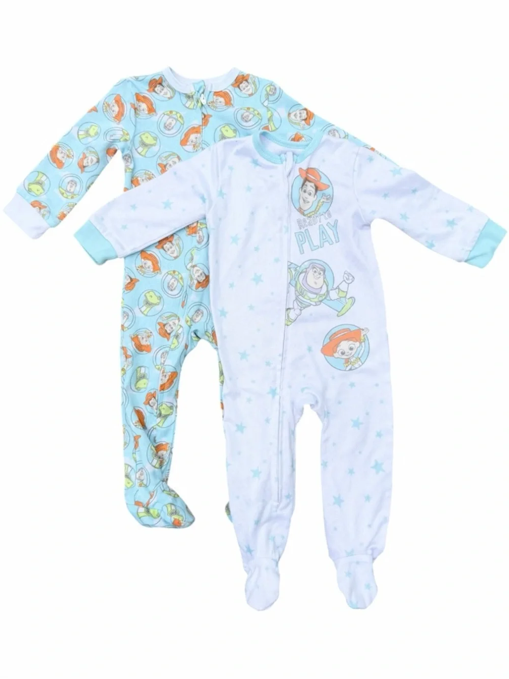 Disney Baby Toy Story Footed Pajama Set Blue 6M Zip Front Sleepwear Disneycore